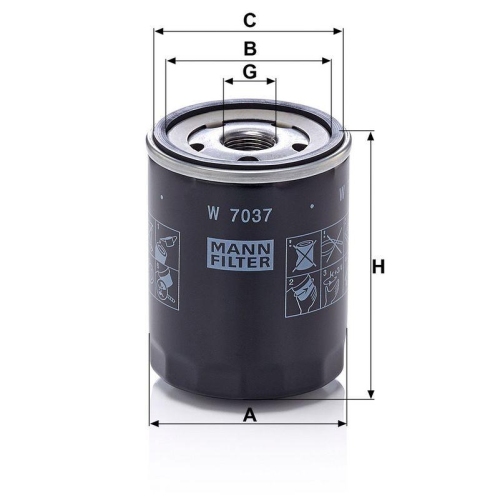 MANN-FILTER &Ouml;lfilter W 7037