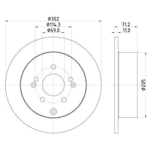 HELLA Bremsscheibe PRO 8DD 355 119-051