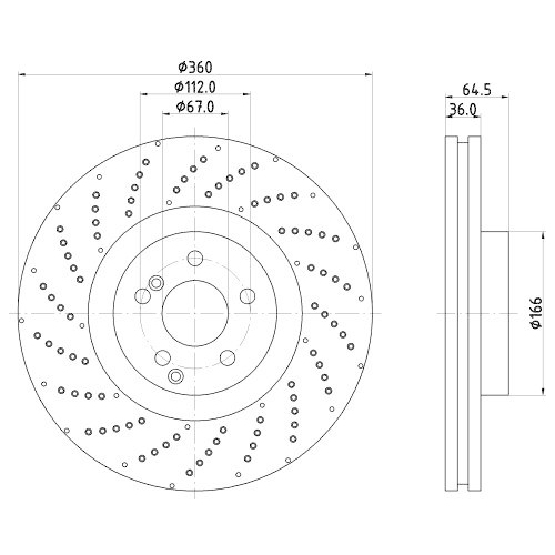 HELLA Bremsscheibe PRO High Carbon 8DD 355 125-361