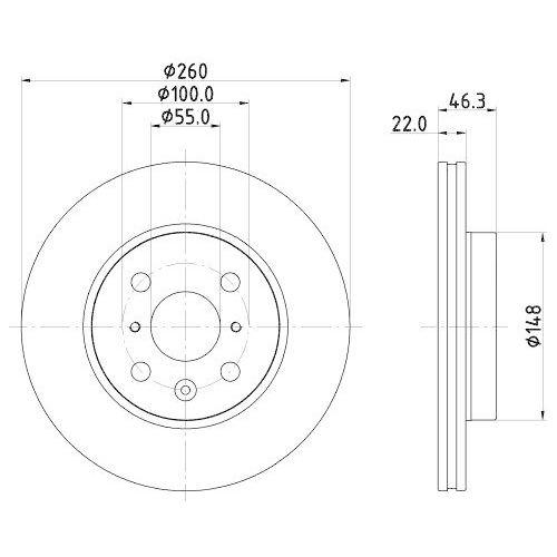 HELLA Bremsscheibe PRO 8DD 355 135-041