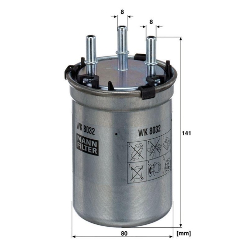 MANN-FILTER Kraftstofffilter WK 8032