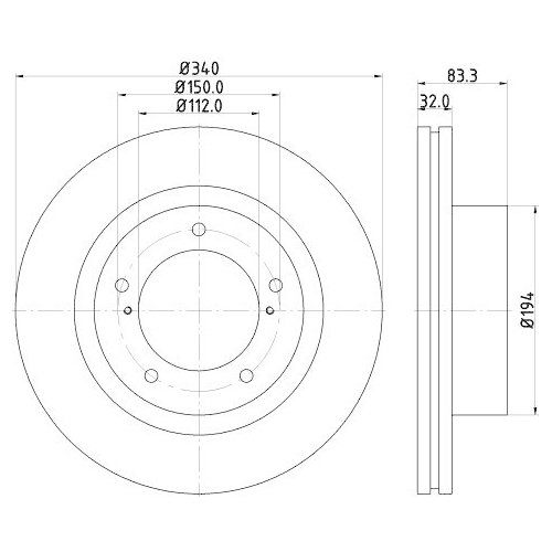 HELLA Bremsscheibe PRO 8DD 355 116-551