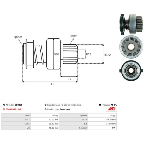 AS-PL Freilaufgetriebe, Starter AS SD0130