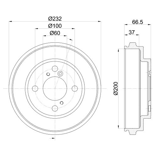 HELLA Bremstrommel 8DT 355 303-051