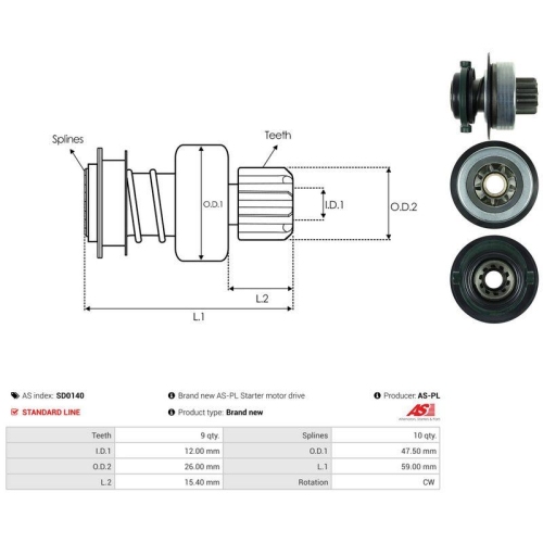 AS-PL Freilaufgetriebe, Starter AS SD0140