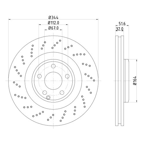 HELLA Bremsscheibe PRO High Carbon 8DD 355 126-381