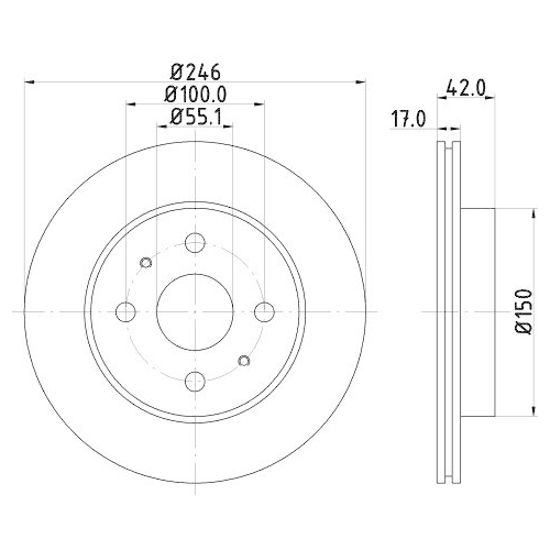 HELLA Bremsscheibe 8DD 355 114-421