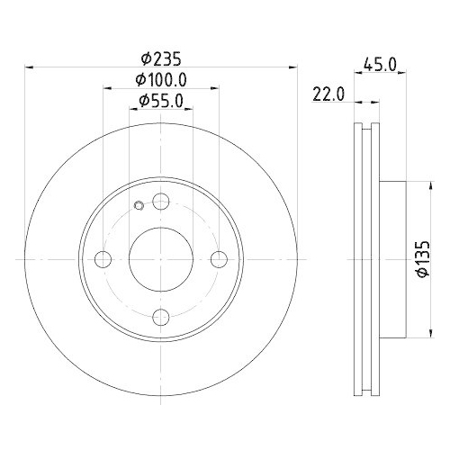 HELLA Bremsscheibe 8DD 355 104-151