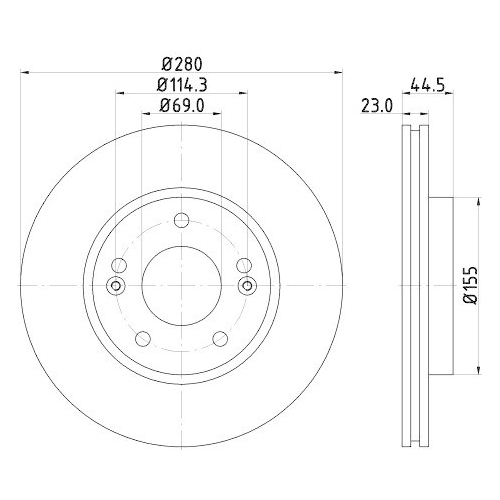 HELLA Bremsscheibe PRO High Carbon 8DD 355 131-361