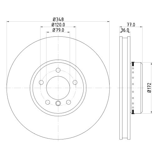 HELLA Bremsscheibe PRO High Carbon 8DD 355 120-791