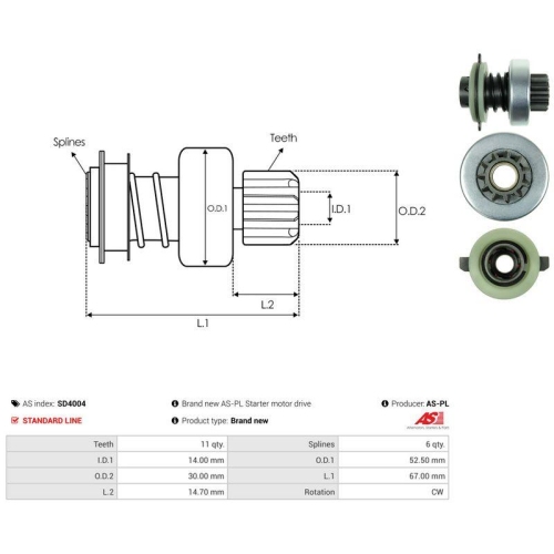 AS-PL Freilaufgetriebe, Starter AS SD4004