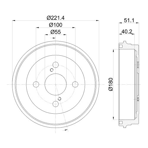 HELLA Bremstrommel 8DT 355 303-021