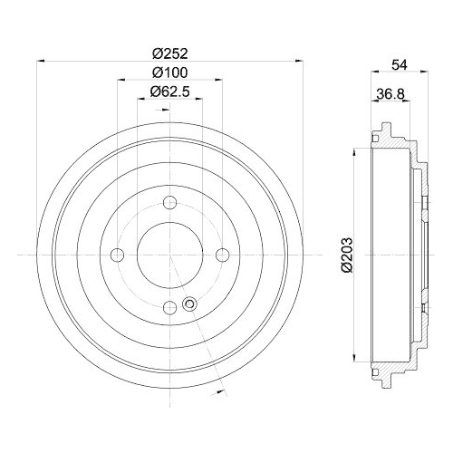 HELLA Bremstrommel 8DT 355 303-301