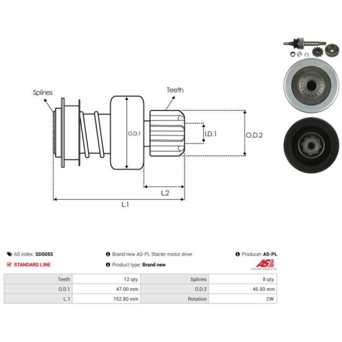 AS-PL Freilaufgetriebe, Starter AS SD5055