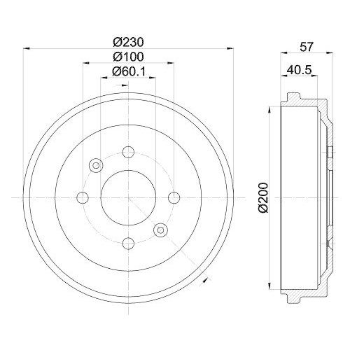 HELLA Bremstrommel 8DT 355 303-371