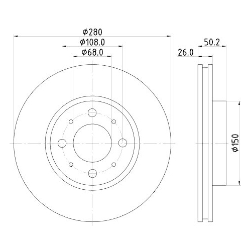 HELLA Bremsscheibe 8DD 355 102-901