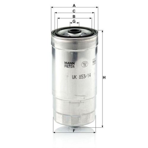 MANN-FILTER Kraftstofffilter WK 853/14