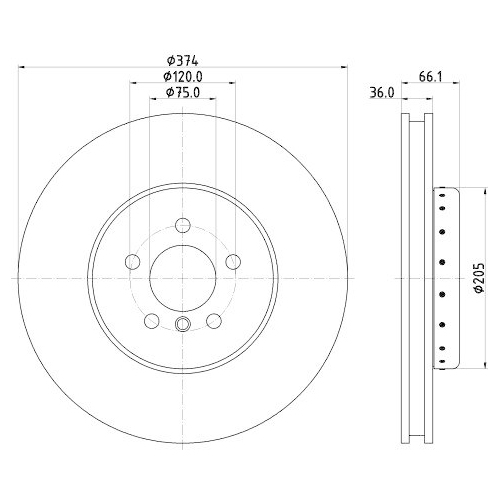 HELLA Bremsscheibe PRO High Carbon 8DD 355 120-681