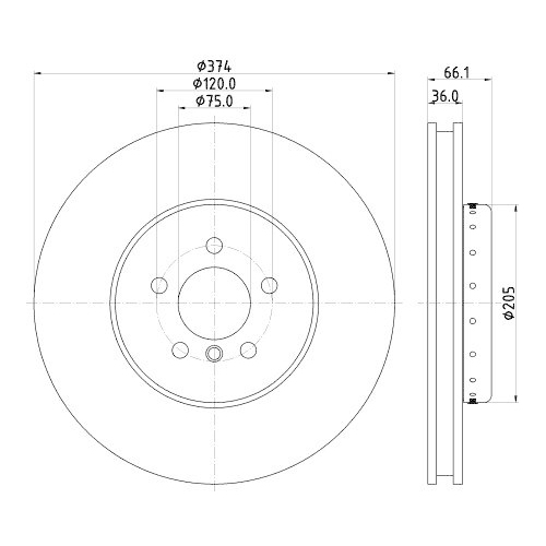 HELLA Bremsscheibe PRO High Carbon 8DD 355 120-691