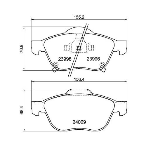 HELLA Bremsbelagsatz, Scheibenbremse 8DB 355 011-041