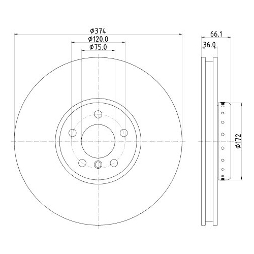 HELLA Bremsscheibe PRO High Carbon 8DD 355 120-701