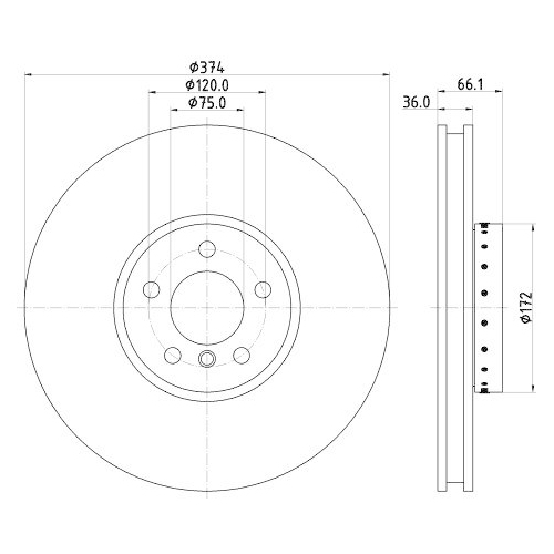 HELLA Bremsscheibe PRO High Carbon 8DD 355 120-711