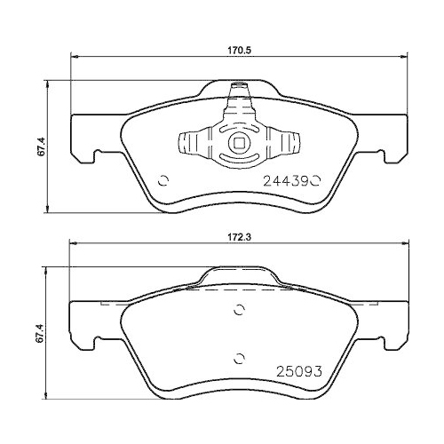 HELLA Bremsbelagsatz, Scheibenbremse 8DB 355 014-961