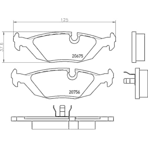 HELLA Bremsbelagsatz, Scheibenbremse 8DB 355 006-041