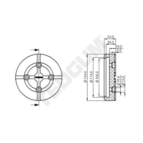 TEDGUM Auflagenteller, Rangierheber