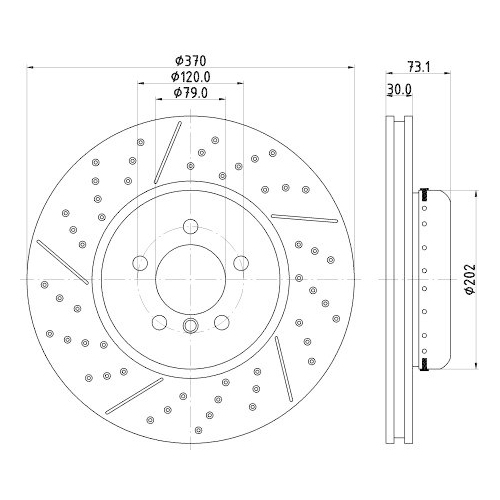 HELLA Bremsscheibe PRO High Carbon 8DD 355 120-771