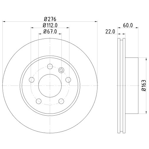HELLA Bremsscheibe PRO High Carbon 8DD 355 127-231