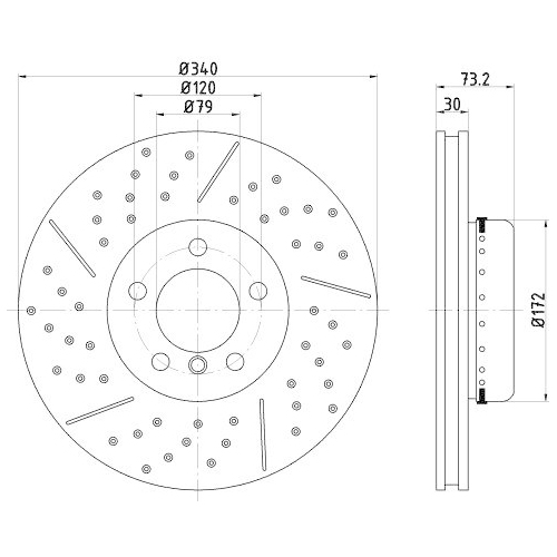 HELLA Bremsscheibe PRO High Carbon 8DD 355 120-821