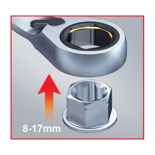 GEARplus Doppel-Ratschenringschl&uuml;ssel-Satz umschaltbar 10-tlg KS TOOLS 503.4645