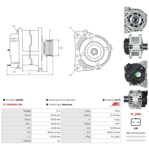 AS-PL Generator AS A3455S