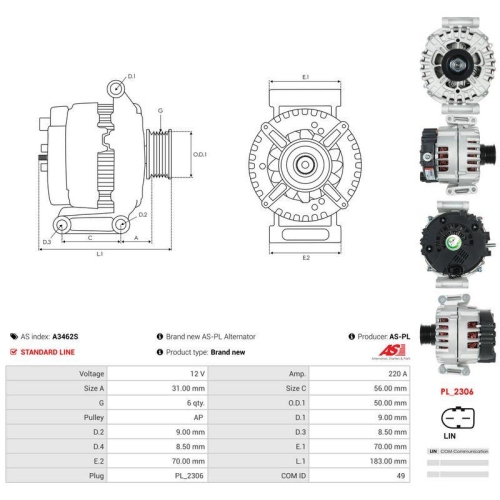 AS-PL Generator AS A3462S