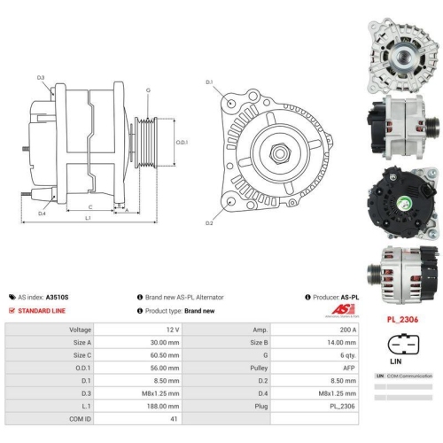 AS-PL Generator AS A3510S
