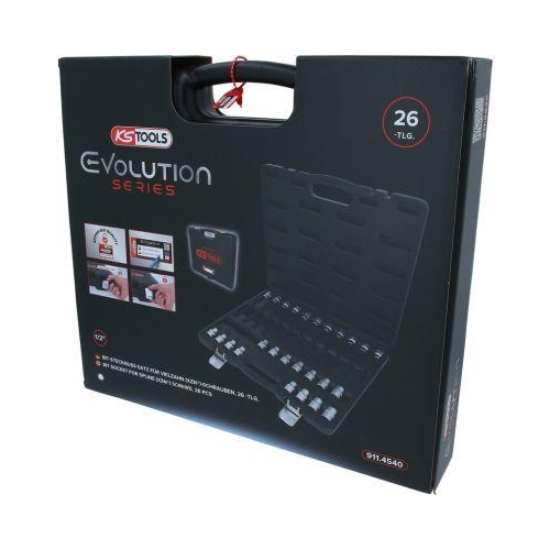 1/2 Zoll Bit-Stecknuss-Satz f&uuml;r Vielzahn (XZN)-Schrauben, 26-tlg KS TOOLS