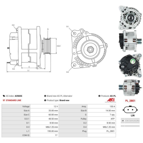 AS-PL Generator AS A3565S