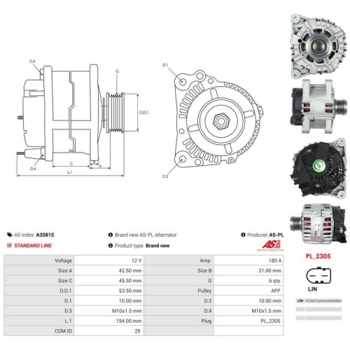 AS-PL Generator AS A3581S