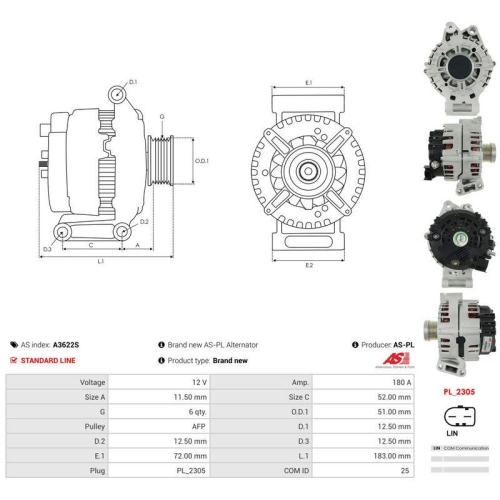 AS-PL Generator AS A3622S