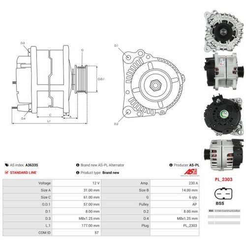 AS-PL Generator AS A3633S