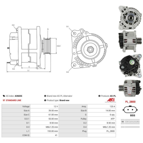 AS-PL Generator AS A3665S