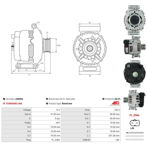 AS-PL Generator AS A3695S