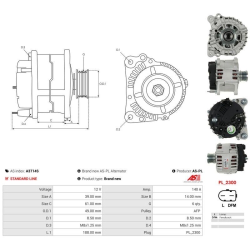 AS-PL Generator AS A3714S