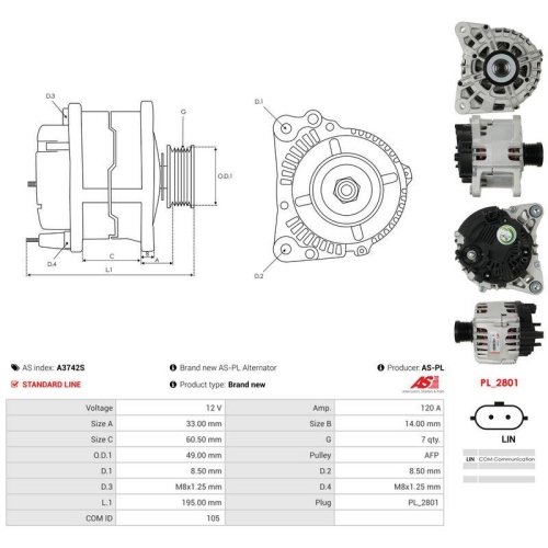 AS-PL Generator AS A3742S