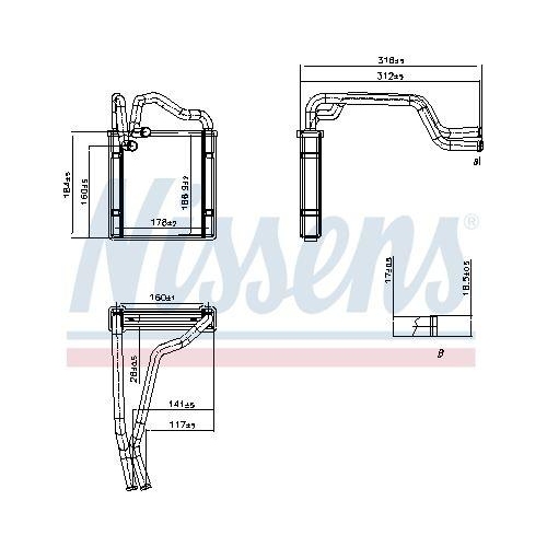 NISSENS W&auml;rmetauscher, Innenraumheizung 707494