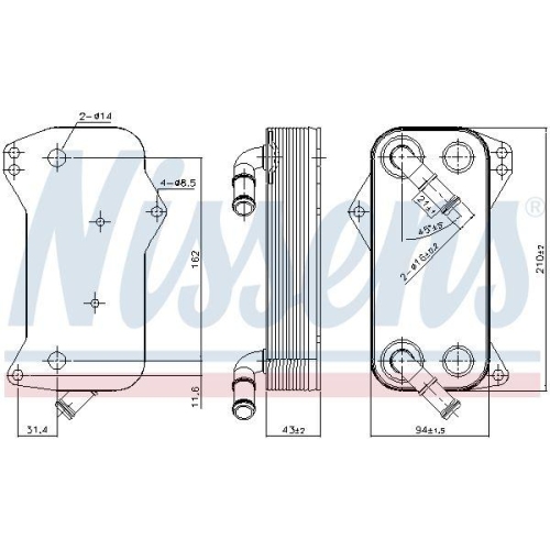 NISSENS Ölkühler, Automatikgetriebe 91156