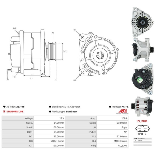 AS-PL Generator AS A6377S