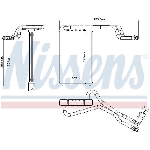 NISSENS W&auml;rmetauscher, Innenraumheizung 707344