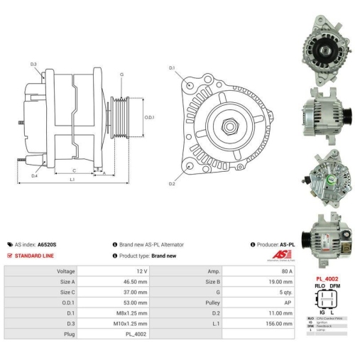 AS-PL Generator AS A6520S